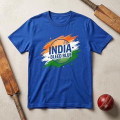 India Bleed Blue Cricket Fan T-Shirt